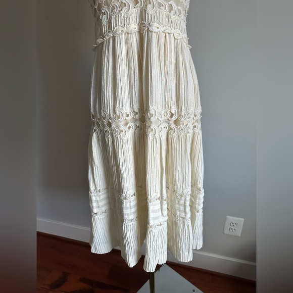 Chloe Boho Ivory Lace Sheer Dress 2010 Cruise Collection Vintage Midi - Picture 13 of 13